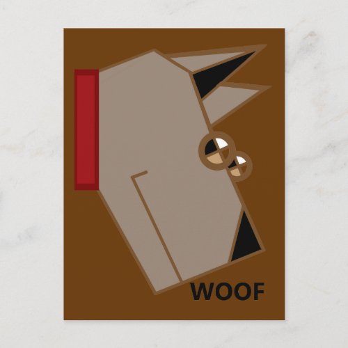 woof dog postcard