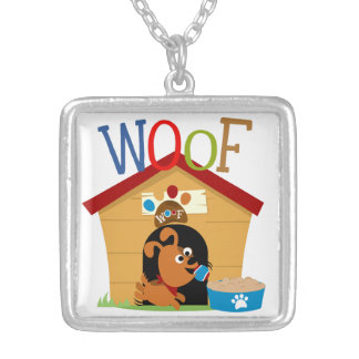 Woof Dog Silver Plated Necklace