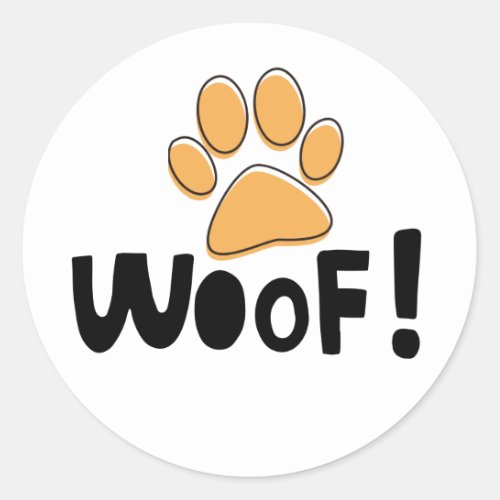 WOOF Dog Treat Round Stickers