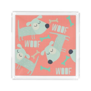 Woof Dogs and Bones Acrylic Tray