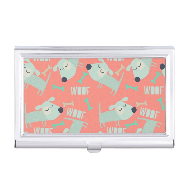 Woof Dogs and Bones Case For Business Cards (Front)