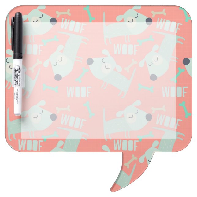 Woof Dogs and Bones Dry Erase Board (Front)