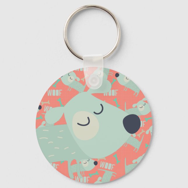 Woof Dogs and Bones Keychain (Front)