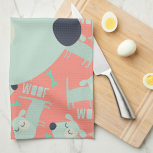 Woof Dogs and Bones Kitchen Towel