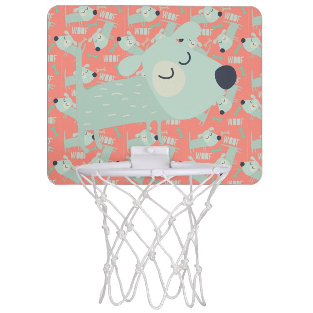 Woof Dogs and Bones Mini Basketball Hoop (Front)