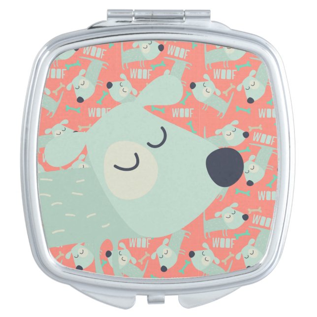 Woof Dogs and Bones Mirror For Makeup (Front)