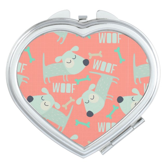 Woof Dogs and Bones Mirror For Makeup (Front)