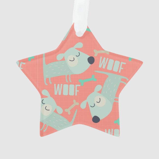 Woof Dogs and Bones Ornament (Back)