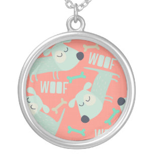 Woof Dogs and Bones Silver Plated Necklace