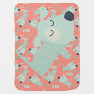 Woof Dogs and Bones Swaddle Blanket
