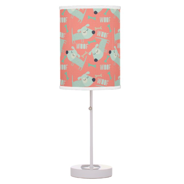 Woof Dogs and Bones Table Lamp (Front)