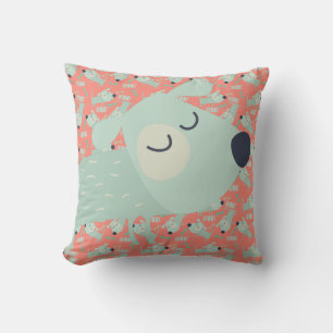 Woof Dogs and Bones Throw Pillow