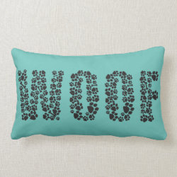 Woof/Love Paw Prints Lumbar Pillow