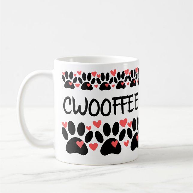 Woof Plus Coffee Cwooffee Coffee Mug (Left)