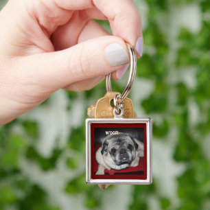 Woof, Pug Keychain