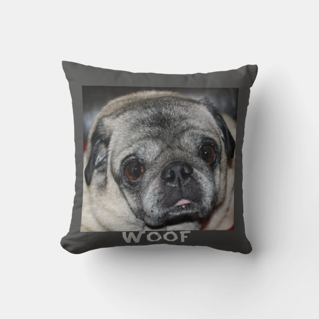 Woof Pug Pillows (Front)