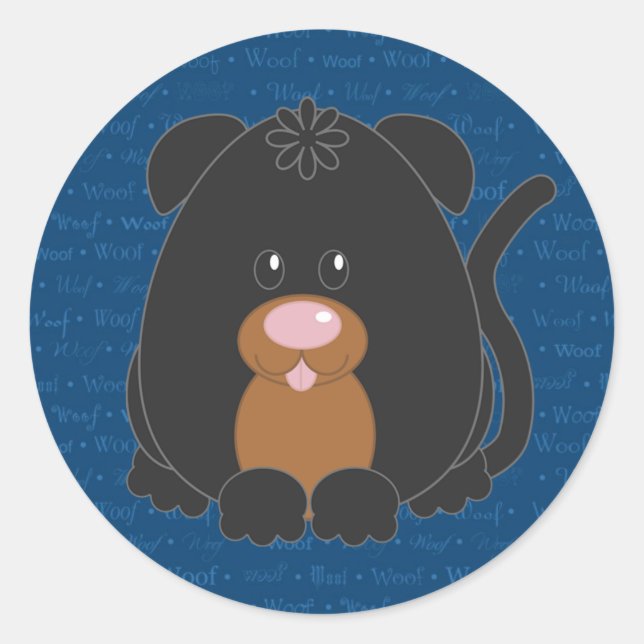 Woof Rotweiller Dog Sticker (Front)