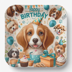 Woof-tastic Dog Happy Birthday Tableware Paper Plates