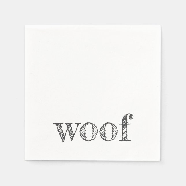 woof typography dog lover new pet barking paws napkins (Front)