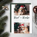 Woof + Wonder Cheer Funny Pet Dog Photo Christmas Holiday Card