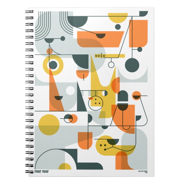 Woof Woof! Abstract Doggo Notebook (Front)