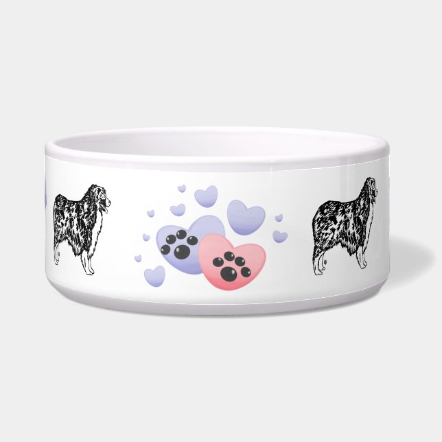 Woof Woof Australian Shepherds Bowl (Front)