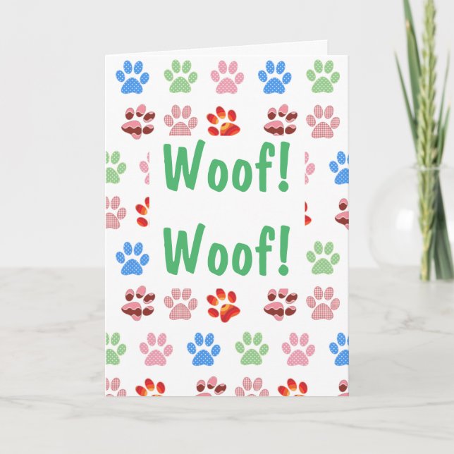 Woof! Woof! Birthday Card (Front)