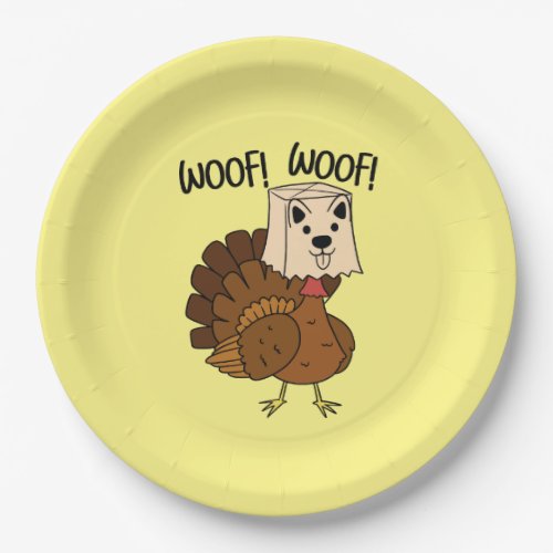 Woof Woof Funny Thanksgiving Turkey Dinner Paper Plates