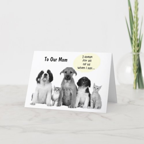 WOOF WOOF TO OUR MOM BIRTHDAY CARD