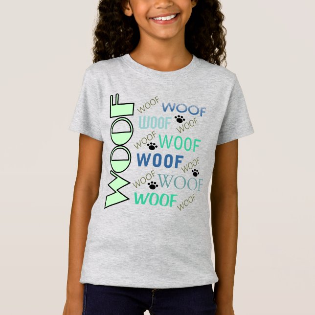 WOOF & WOOF With Paws Girls Tee (Front)