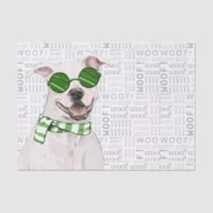 Woof Word Art and Christmas Pit Bull Dog Tissue Paper