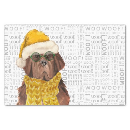 Woof Words Newfoundland Dog Lover Holiday Tissue Paper