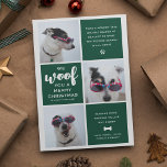 Woof you a Merry Christmas Photo Collage  Holiday Card<br><div class="desc">Get ready to spread some holiday cheer with our adorable custom Holiday Christmas Card designed especially for dog lovers like you! With three slots for your favorite photos of your furry best friend, you can create a card that truly captures their playful spirit. And to add a personal touch, we've...</div>