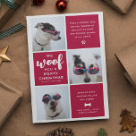 Woof you a Merry Christmas Photo Collage  Holiday Card<br><div class="desc">Get ready to spread some holiday cheer with our adorable custom Holiday Christmas Card designed especially for dog lovers like you! With three slots for your favorite photos of your furry best friend, you can create a card that truly captures their playful spirit. And to add a personal touch, we've...</div>