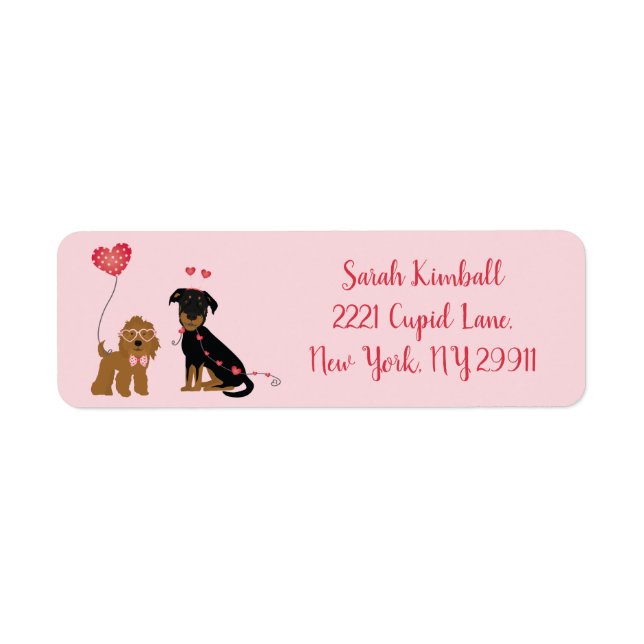 Woof You Be Mine Valentine Dogs Label (Front)