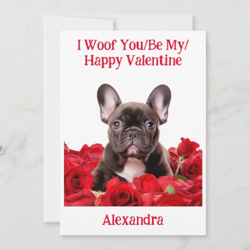 Woof YouBe MyHappy Valentine French Bulldog Card