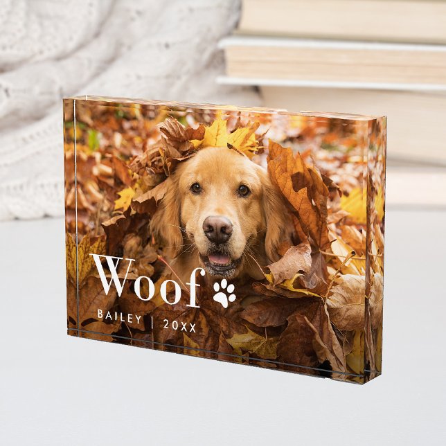 Woof | Your Dog's Photo and a Paw Print Block (Creator Uploaded)