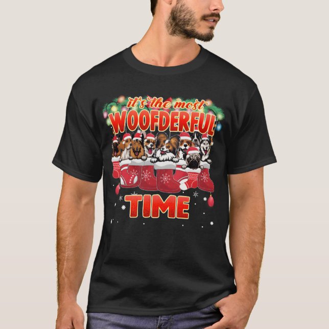 Woofderfulime Christmas Sweet Dog Breeds gift T-Shirt (Front)