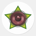 Woofer Rasta star Dub Reggae Dubstep Classic Round Sticker