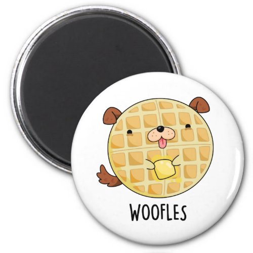 Woofles Funny Doggy Waffle Pun  Magnet