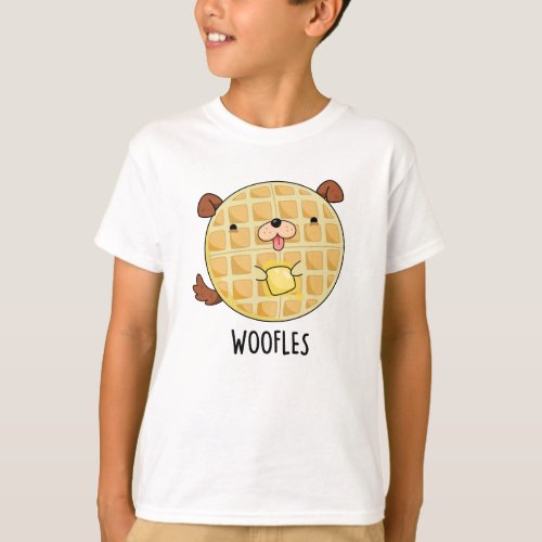 Woofles Funny Doggy Waffle Pun  T_Shirt