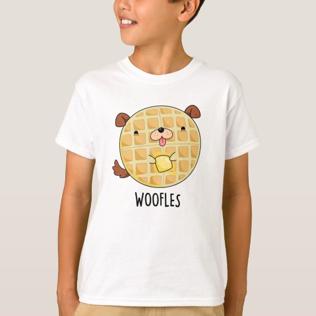 Woofles Funny Doggy Waffle Pun  T-Shirt (Front)