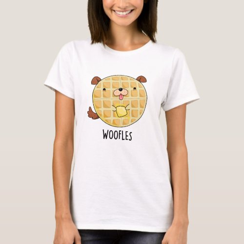 Woofles Funny Doggy Waffle Pun  T_Shirt