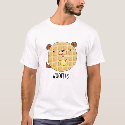 Woofles Funny Doggy Waffle Pun  T_Shirt