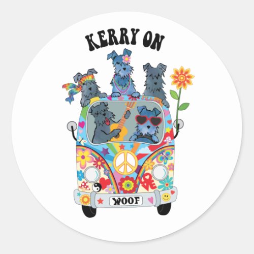 Woofstock Kerry Blue Terrier Classic Round Sticker