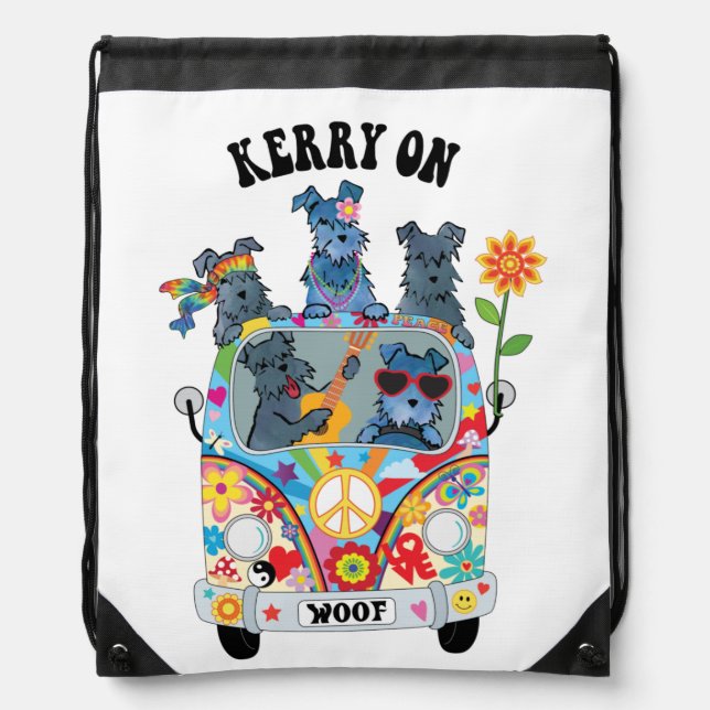 Woofstock Kerry Blue Terrier Drawstring Bag (Front)