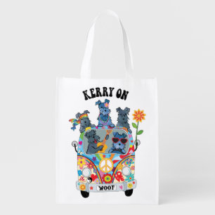 Woofstock Kerry Blue Terrier T-Shirt Grocery Bag