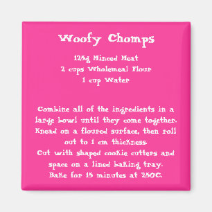 Woofy Chomps Recipe Magnet color