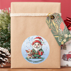 Woofy Christmas! Classic Round Sticker