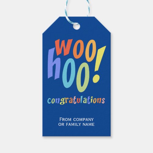 Woohoo Congratulations Colorful Text Gift Tags